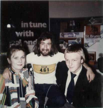 Sandie and myself with Nicky Horne, a Capital radio DJ after we won a dance competition! - Strewth we were young!