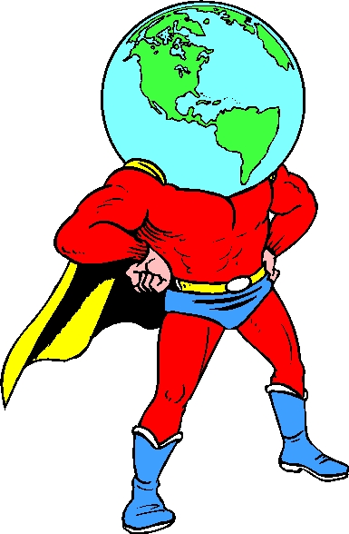 So what happens if Global Man is struck by a solar flare and becomes evil.  Who then will save us?
