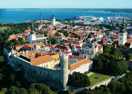 The old town of tallinn, the house of the parliament