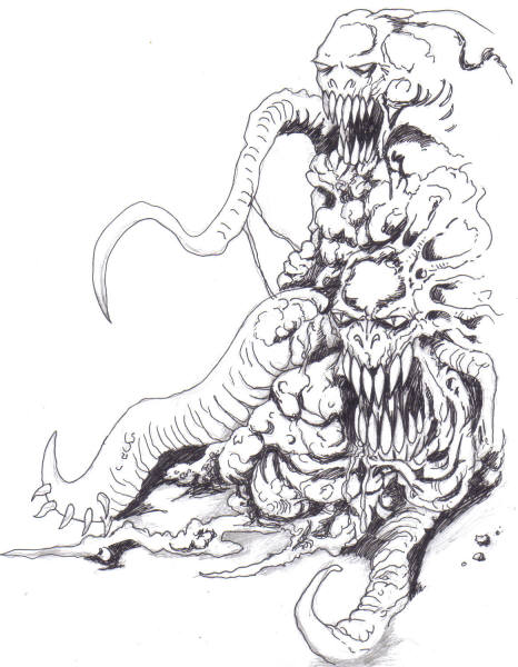 Inspired by the John Carpenter film "the thing", a quick sketch of a demonic thing.