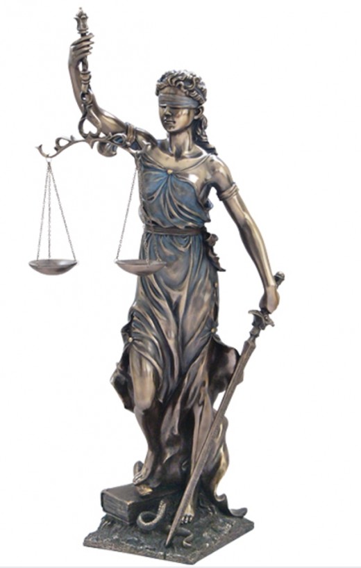 Themis, the Greek goddess of divine justice. An image of Themis adorns many federal courts today. Do images of Themis on federal property constitute an "establishment of religion"?