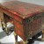 Decorated antique pine wood writing desk. Decorated antique pine wood writing desk.