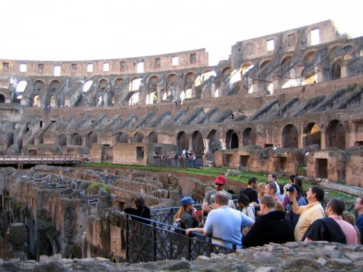 Here is a tour group taking in the views at the Colosseum in Rome, Italy. 