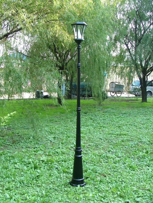This solar lamp post is much like the ones LA uses in it's parks.