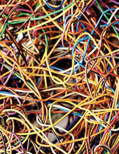 This is how the tangled up protein strands look before we brine the meat