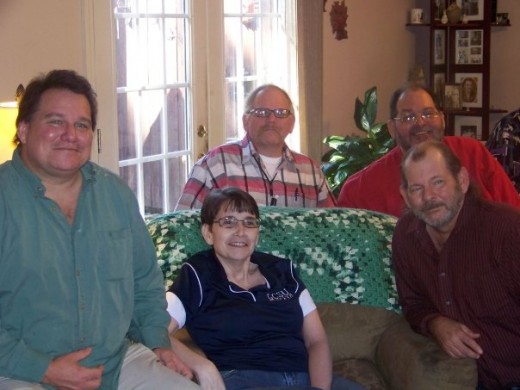 Four of the five brothers with a cousin at a recent family reunion.
