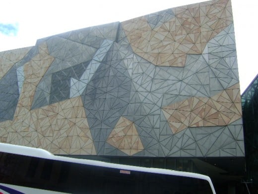 The wall of Federation square.