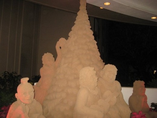 Christmas sand sculpture