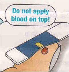 apply drop of blood