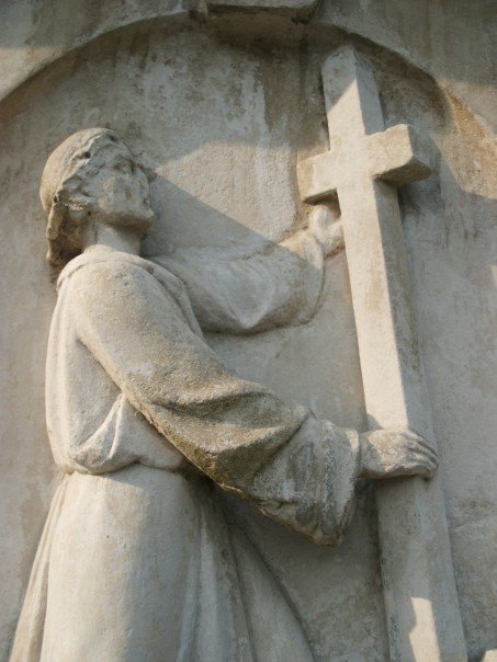 Carving on John Bunyan's Grave