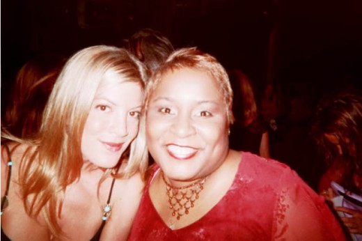 Tori Spelling and me, at American Idol Party  