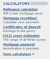Bankrate.com Calculators