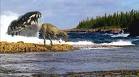 Liopleurodon taking prey from the littoral      metal.archives.com photo
