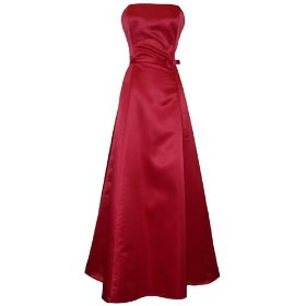 Long satin strapless dress