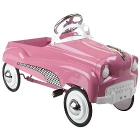 pink toy pedal car