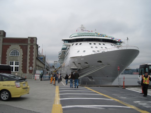 The The Royal Caribbean Cruise Ship "Serenade of the Seas" docked in Vancouver, BC Canada