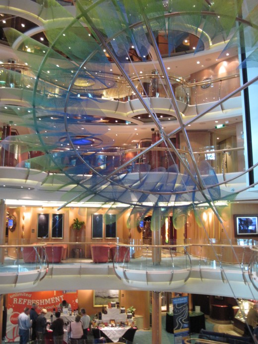 View of Open Central Area above main floor lounge on Royal Caribbean "Serenade of the Seas"  cruise ship