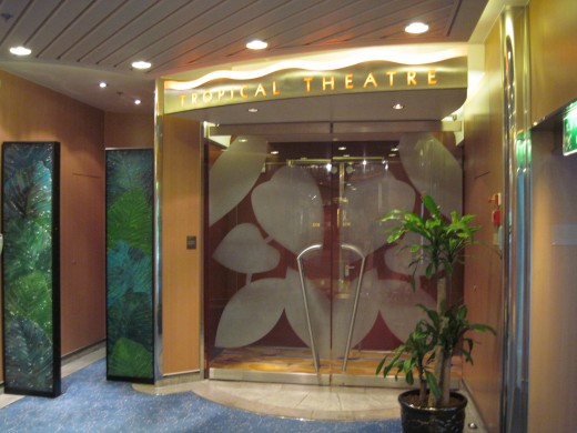 Entrance to ship's theater with live entertainment every evening (a movie theater is next to it)