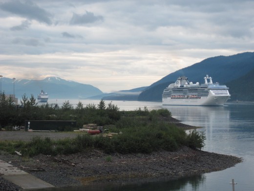 Other Cruise ships entering harbor in Juneau, Alaska