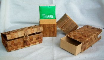 Tissue boxes made of dried water lilies (Image:http://kreasitha.blogspot.com)