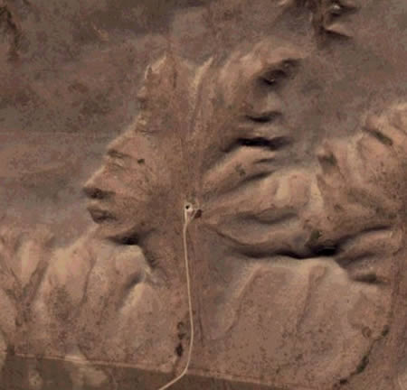 The picture of famous city of Canada,Alberta.This picture is not artificial but it is naturally developed by the environmental changes.This picture resemble like negro American person. 