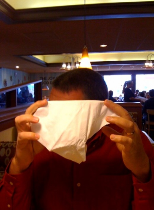 My husband at Village Inn in CS, choosing to remain anonymous!