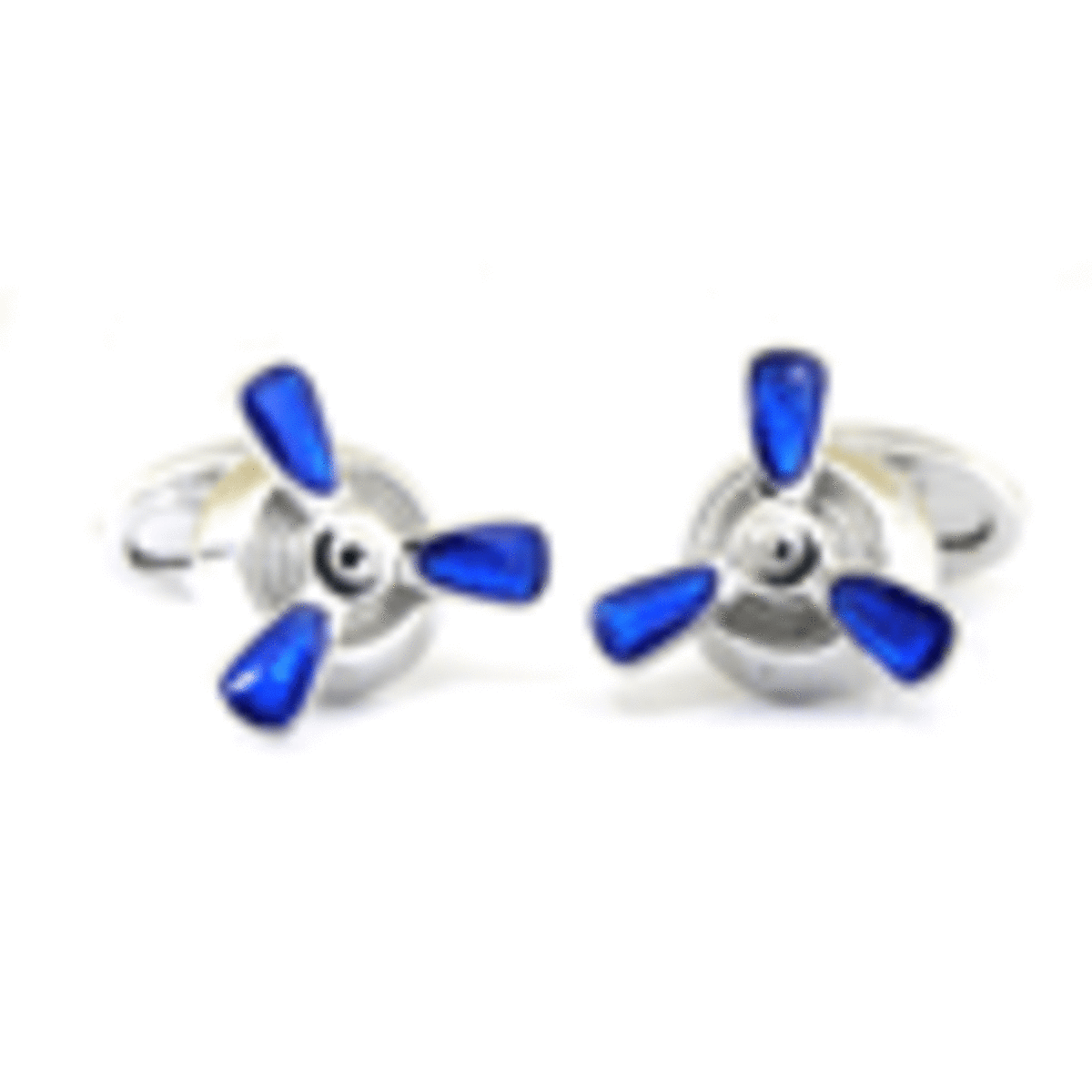 blue and silver whimsical propeller cull links