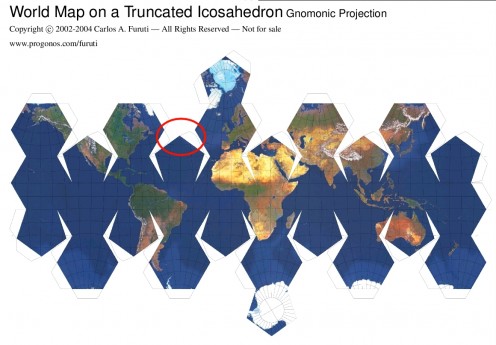 Truncated Icosahedron World Map