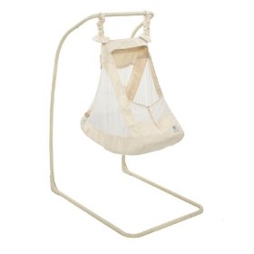 Baby cradle swing made from organic cotton and hemp