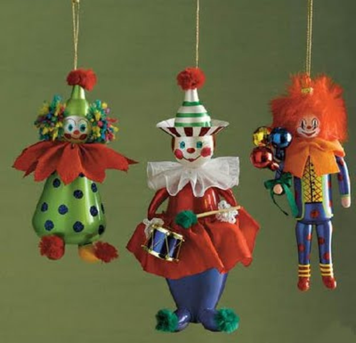 It was easier than I expected to find clown ornaments. Now that's scary!
