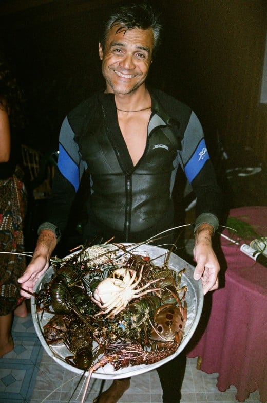 Shankar Aswani after a successful lobster dive