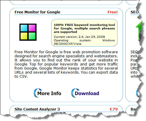 Free Monitor for Google allows you to find the page your site appears on, for any search phrase