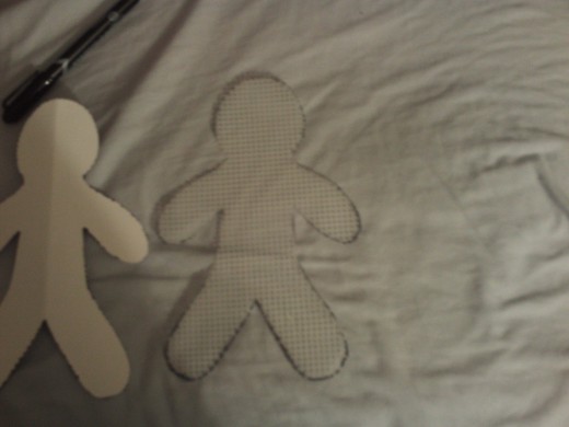 I used scissors to cut out the gingerbread man.
