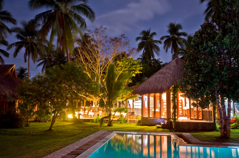 Luxurious Tropical Garden Resort At Night