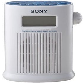 White Sony waterproof shower radio