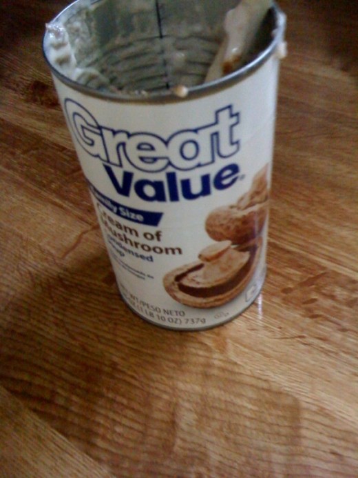 Any large can of chicken or mushroom soup will do!