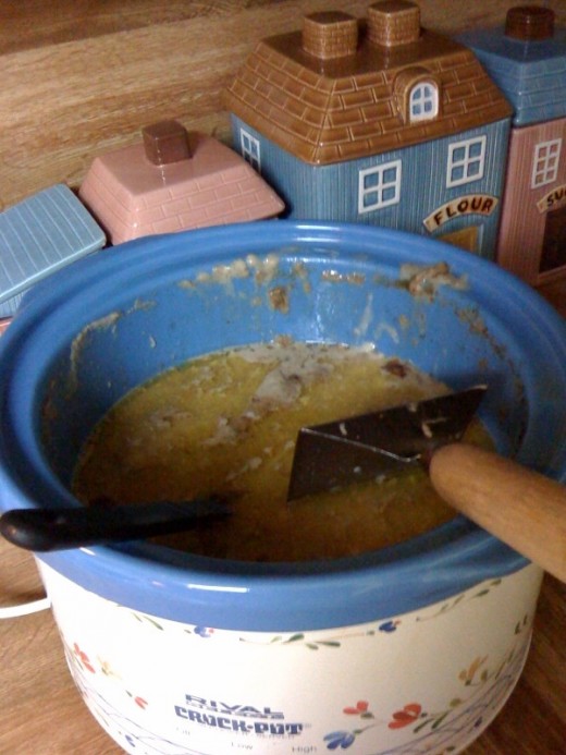 I use two large spatulas to remove the chicken.