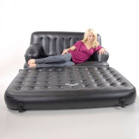 Converting the inflatable sofa bed into a mattress