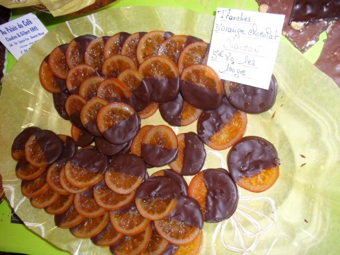 candied oranges dipped in chocolate