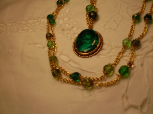 Green Paua Shell Rope Necklace