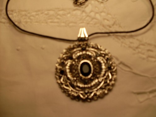 Silver and Black Onyx Necklace