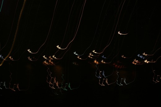 Anchor lights drawing on the night sky at Bahia Santa Maria - Pacific Coast of Baja