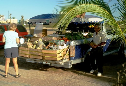 The morning veggie market - Marina Mazatlan - Pacific Coast of Mexico