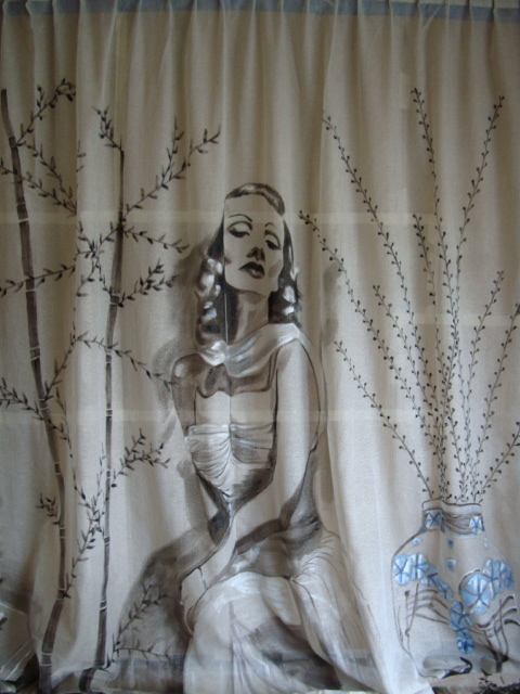 Completed segment of the silk curtain.