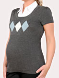 photo credit, motherhood.com    short sleeve mock layer maternity sweater, $29.99, motherhood.com 