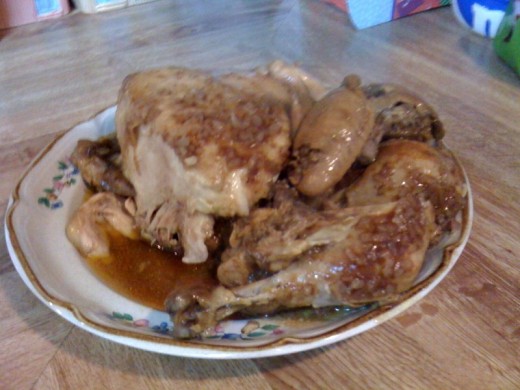 Using my two spatulas, the chicken fell apart as I moved it to the plate!