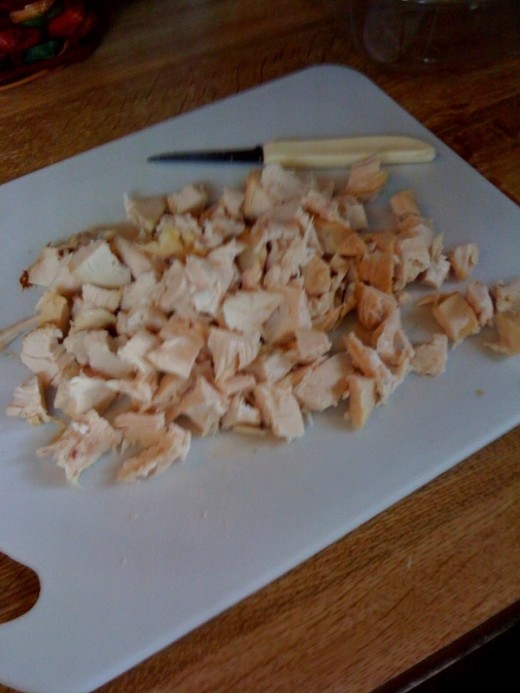 Cut up breast meat to add some white meat to the mixture!