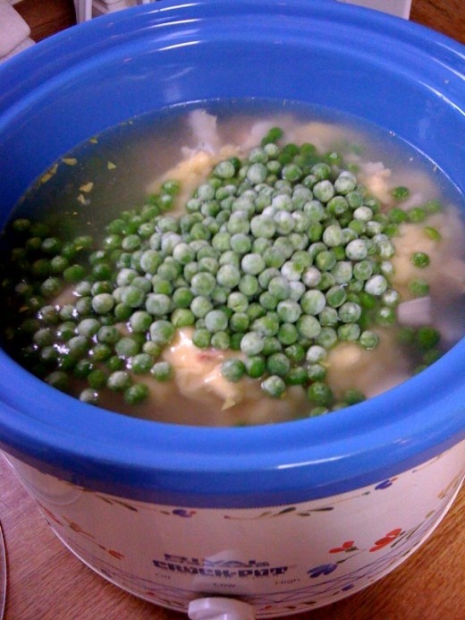 Adding peas