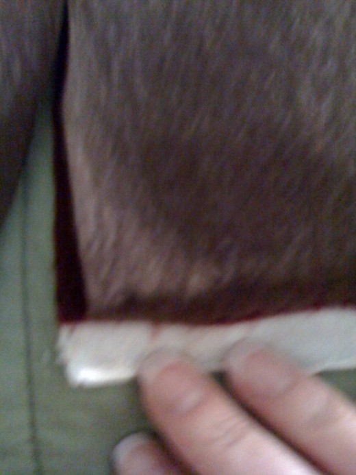 Notice the white edged border that designates the wrong side of the fabric.