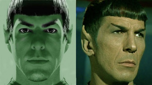 Old Spock and new--both featured in the new Star Trek movie